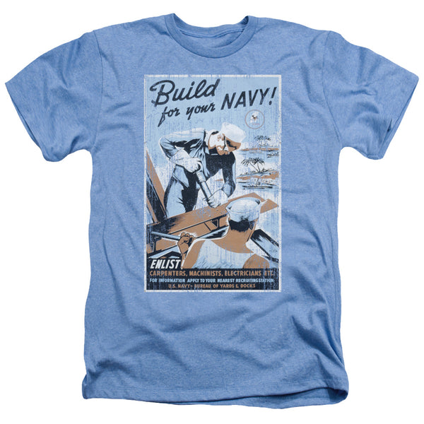 Navy - Build Your Navy Adult Regular Fit Heather Short Sleeve