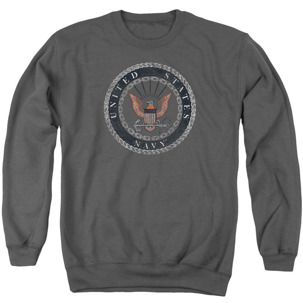 Navy - Rough Emblem Adult Crewneck Sweatshirt