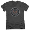 Navy - Rough Emblem Adult Slim Fit V Neck Cotton