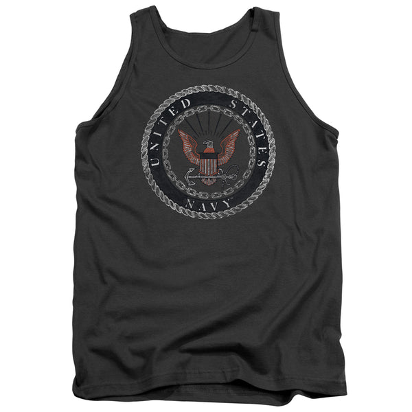 Navy - Rough Emblem Adult Tank Top