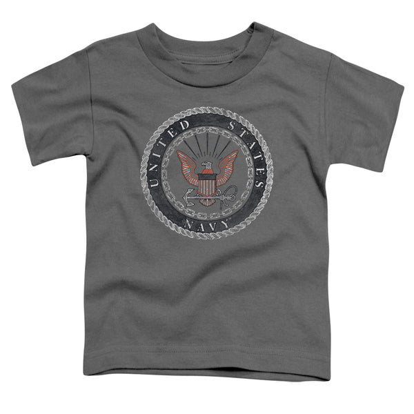 Navy - Rough Emblem Toddler Short Sleeve