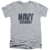 Navy - Husband Adult Slim Fit V Neck Cotton