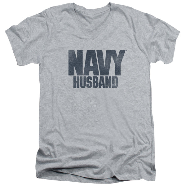 Navy - Husband Adult Slim Fit V Neck Cotton