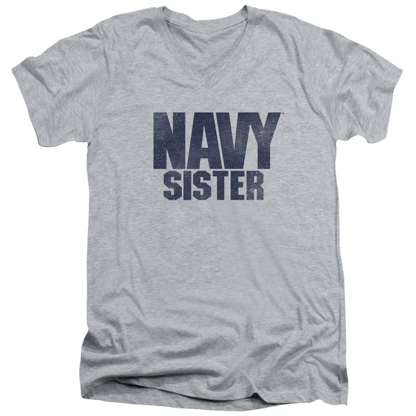 Navy - Sister Adult Slim Fit V Neck Cotton