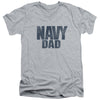 Navy - Navy Dad Adult Slim Fit V Neck Cotton