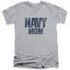 Navy - Navy Mom Adult Slim Fit V Neck Cotton
