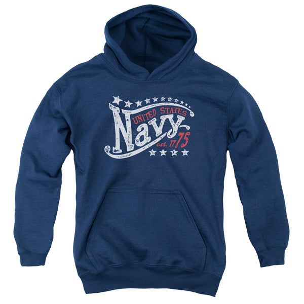 Navy - Stars Youth Hooded Sweatshirt
