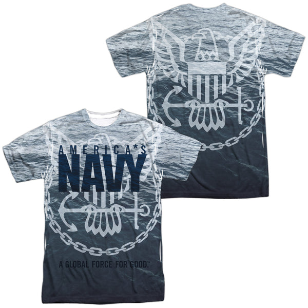 Navy - Force For Good (Front - Back Print) Adult Regular Fit Short Sleeve 100% Poly