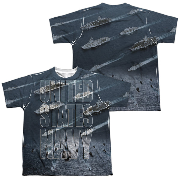 Navy - Fleet (Front - Back Print) Youth Short Sleeve 100% Poly