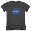Nasa - Meatball Logo Distressed Adult Slim Fit V Neck Cotton