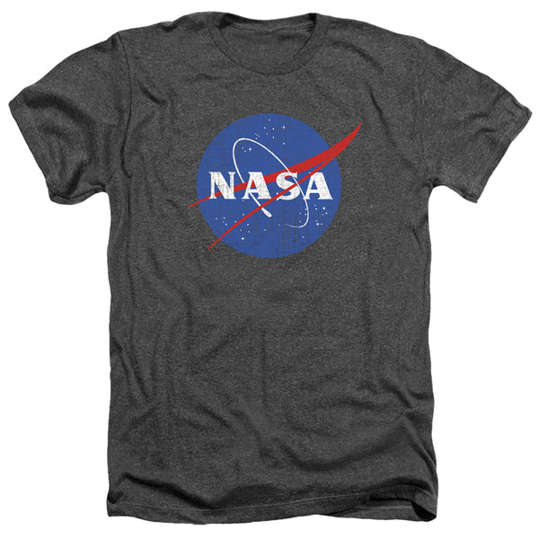 Nasa - Meatball Logo Distressed Adult Regular Fit Heather Short Sleeve