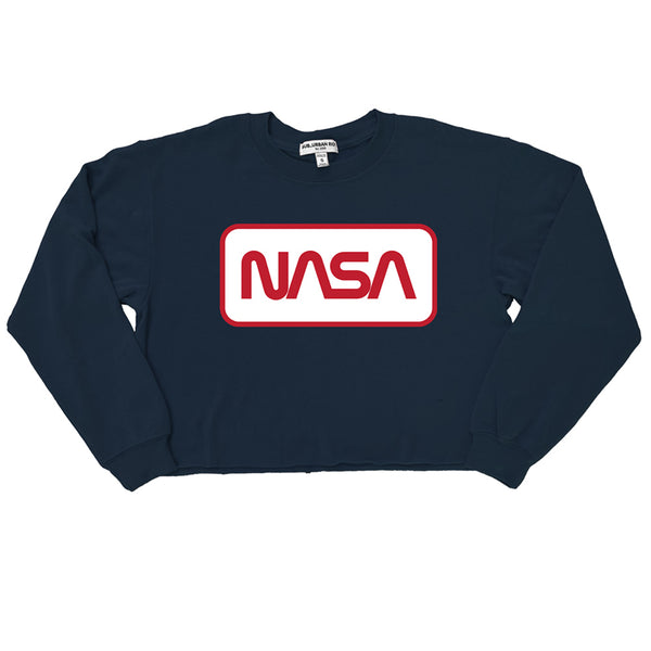 Nasa - Rectagular Worm Logo Crop Sweatshirt