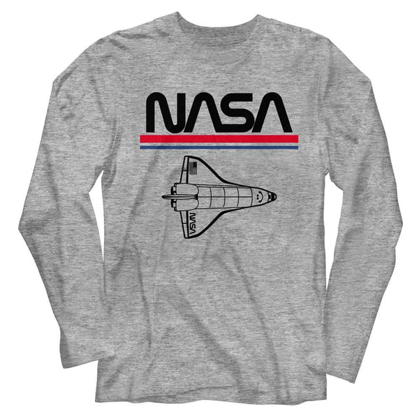 NASA Worm Logo And Shuttle- L/S Tshirt