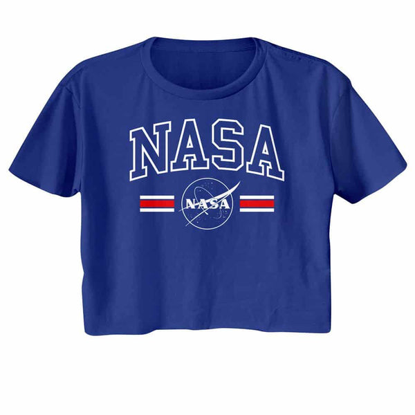 NASA Stripes-Royal Ladies S/S Festival Cali Crop
