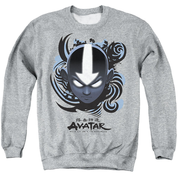 Avatar The Last Airbender - Airbender Blue And Black Kanji Adult Crewneck Sweatshirt