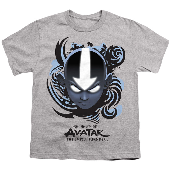 Avatar The Last Airbender - Airbender Blue And Black Kanji Youth Short Sleeve