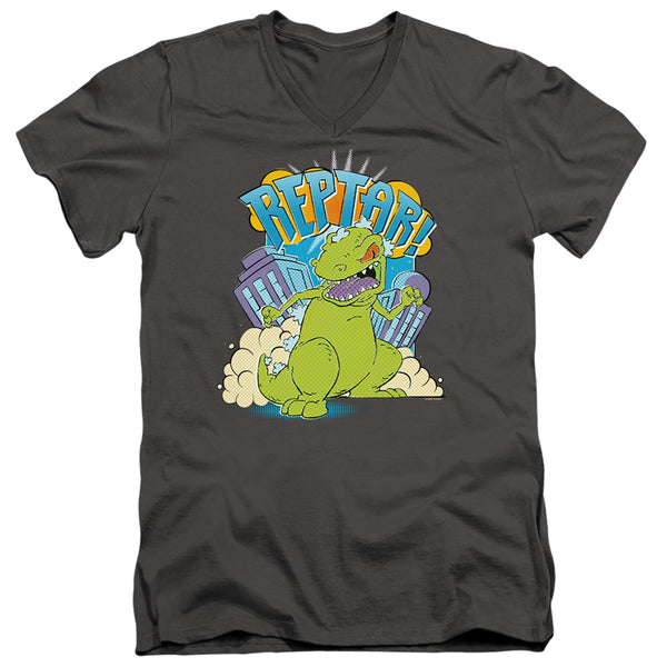 Rugrats - Reptar Stomp Adult Slim Fit V Neck Cotton
