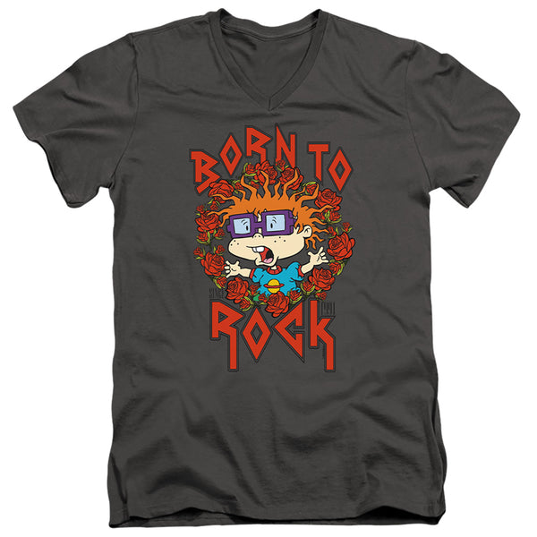 Rugrats - Chucky Was Born To Rock Adult Slim Fit V Neck Cotton