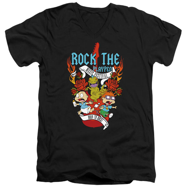 Rugrats - Rock The Playpen Music Festival Adult Slim Fit V Neck Cotton