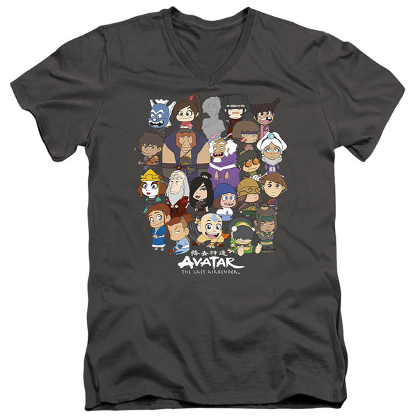 Avatar The Last Airbender - Chibi Group Adult Slim Fit V Neck Cotton
