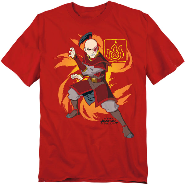 Avatar The Last Airbender - Zuko Flame Burst Adult Regular Fit Short Sleeve