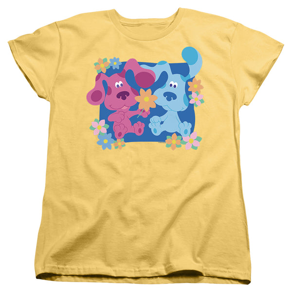 Blue’s Clues (Classic) - Magenta And Flowers Women's Short Sleeve