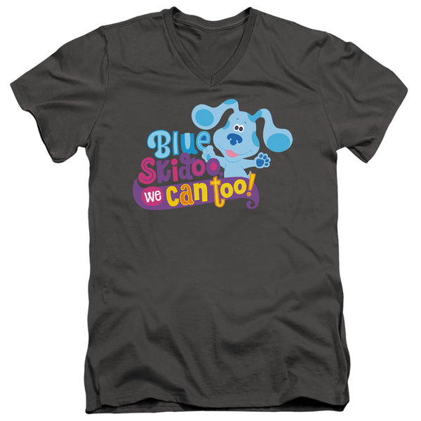 Blues Clues & You - We Can Too! Adult Slim Fit V Neck Cotton