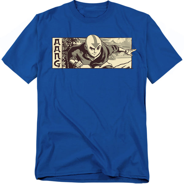 Avatar The Last Airbender - Illustrated Aang Adult Regular Fit Short Sleeve