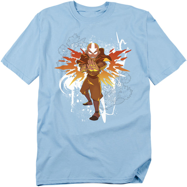 Avatar The Last Airbender - Flower And Fish Aang Adult Regular Fit Short Sleeve