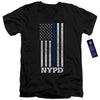 New York City - Thin Blue Line Adult Slim Fit V Neck Cotton