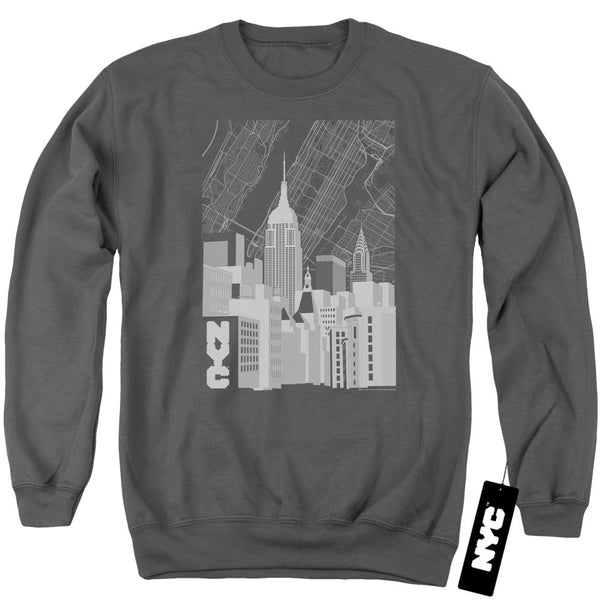 New York City - Manhattan Monochrome Adult Crewneck Sweatshirt