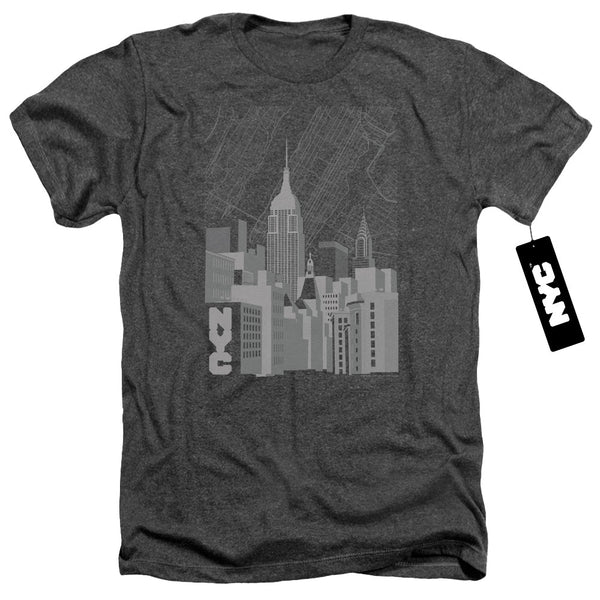 New York City - Manhattan Monochrome Adult Regular Fit Heather Short Sleeve