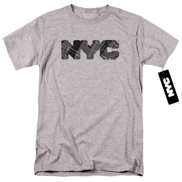New York City - Nyc Map Fill Adult Regular Fit Short Sleeve