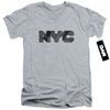 New York City - Nyc Map Fill Adult Slim Fit V Neck Cotton