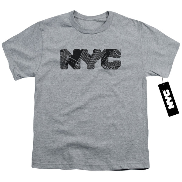 New York City - Nyc Map Fill Youth Short Sleeve