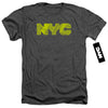 New York City - Nyc Map Fill Adult Regular Fit Heather Short Sleeve