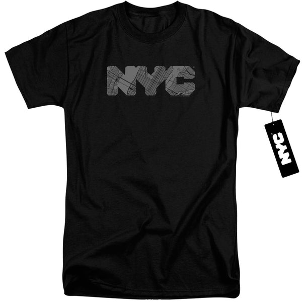 New York City - Nyc Map Fill Adult Tall Fit Short Sleeve