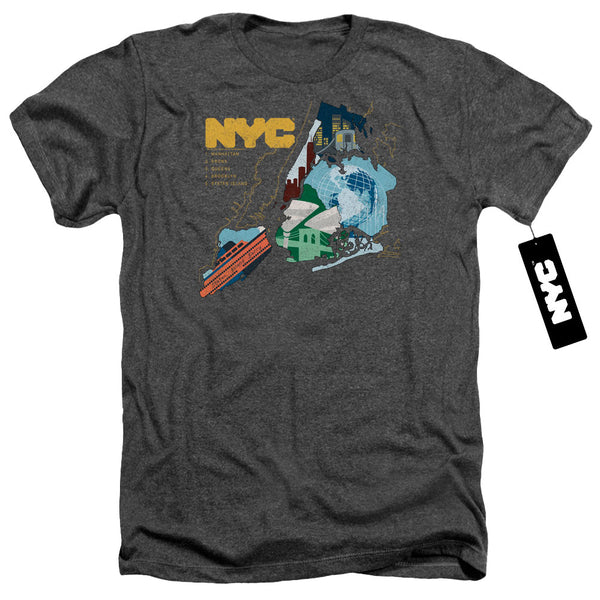 New York City - Five Boroughs Adult Regular Fit Heather Short Sleeve