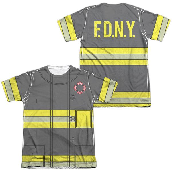 New York City - Firefighter Uniform (Front - Back Print) Adult Regular Fit Short Sleeve 65 - 35 Poly - Cotton