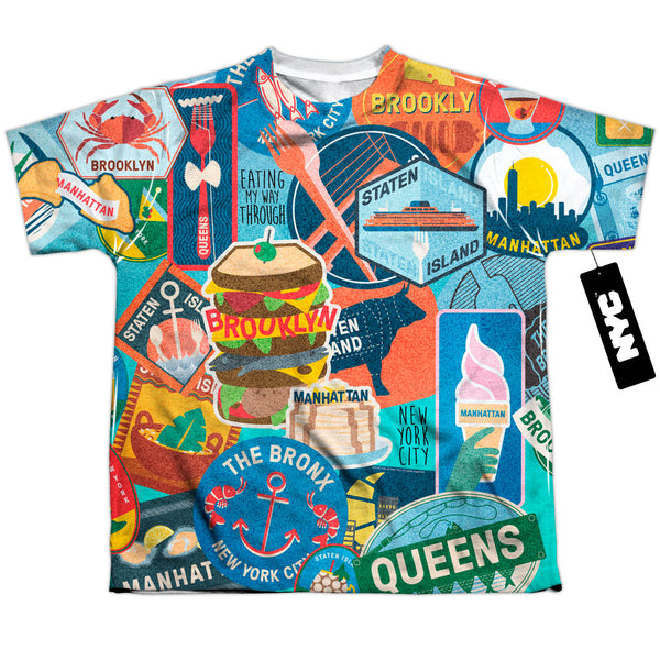 New York City - Eating Nyc Youth Short Sleeve 100% Poly