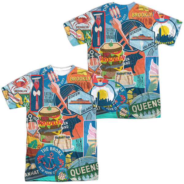 New York City - Eating Nyc (Front - Back Print) Adult Regular Fit Short Sleeve 100% Poly