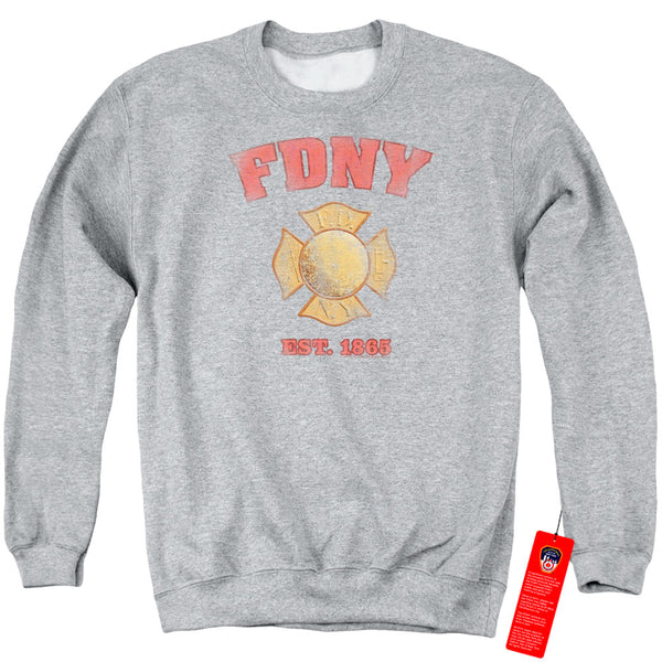New York City - Fdny Vintage Badge Adult Crewneck Sweatshirt