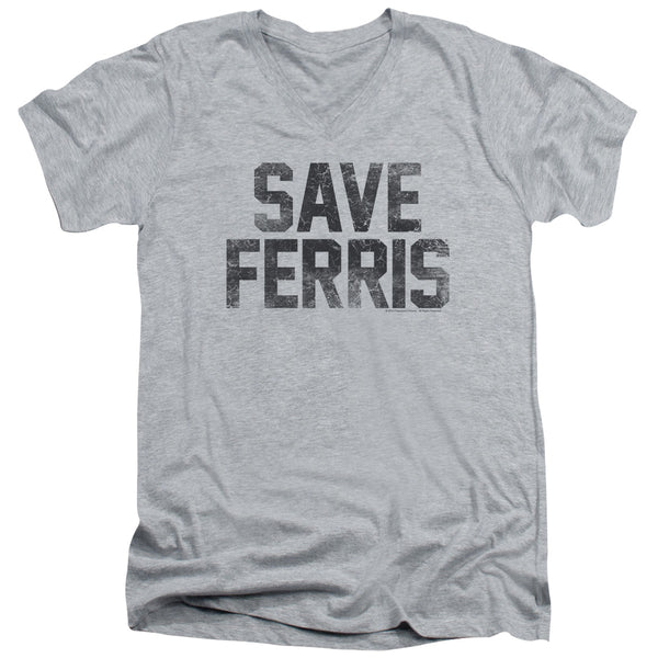 Ferris Bueller - Save Ferris Adult Slim Fit V Neck Cotton