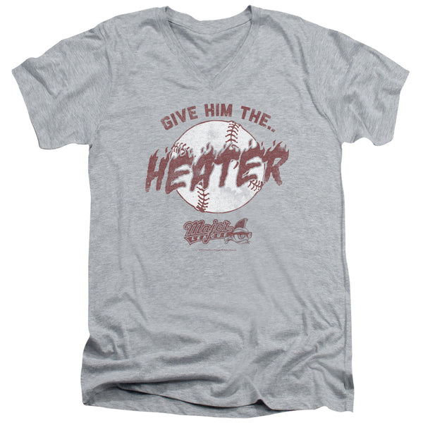 Major League - The Heater Adult Slim Fit V Neck Cotton