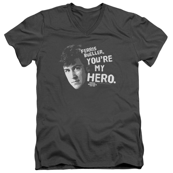 Ferris Bueller - My Hero Adult Slim Fit V Neck Cotton