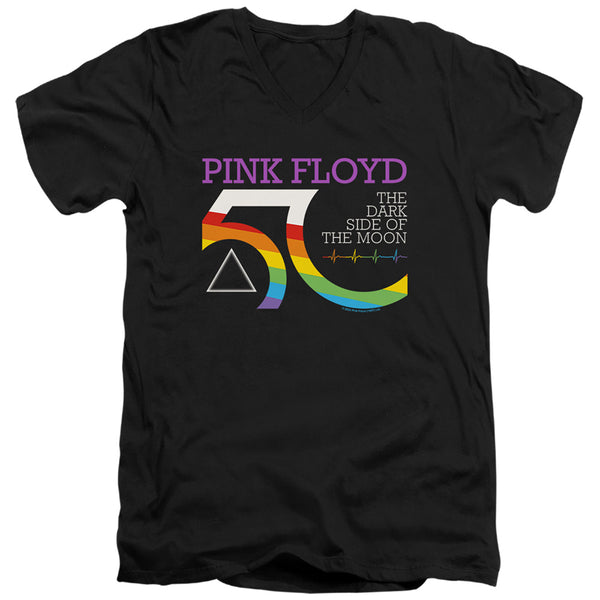 Pink Floyd - 50Th Logo Adult Slim Fit V Neck Cotton