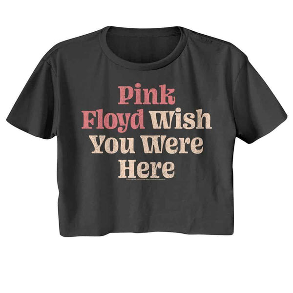 Pink Floyd Wish You Were Here Textmoke Ladies S/S Festival Cali Crop