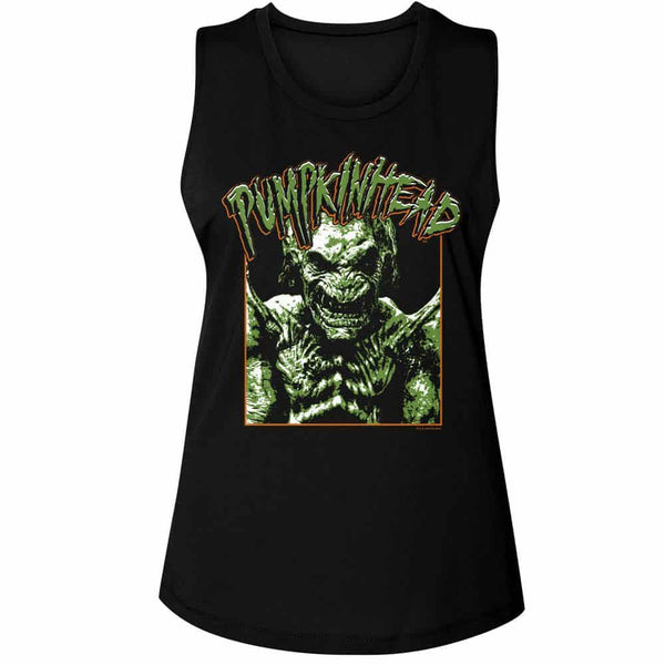 Pumpkinhead Photo And Logo-Ladies Muscle Tank
