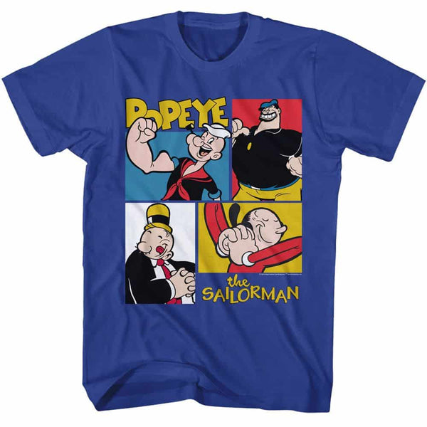 Popeye Character Squares- S/S Tshirt
