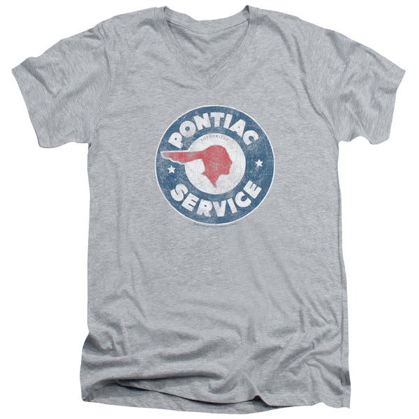 Pontiac - Vintage Pontiac Service Adult Slim Fit V Neck Cotton